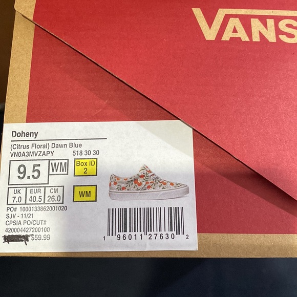 Brand new in box- Vans Doheny in citrus dawn blue size 9 1/2 - Picture 5 of 5